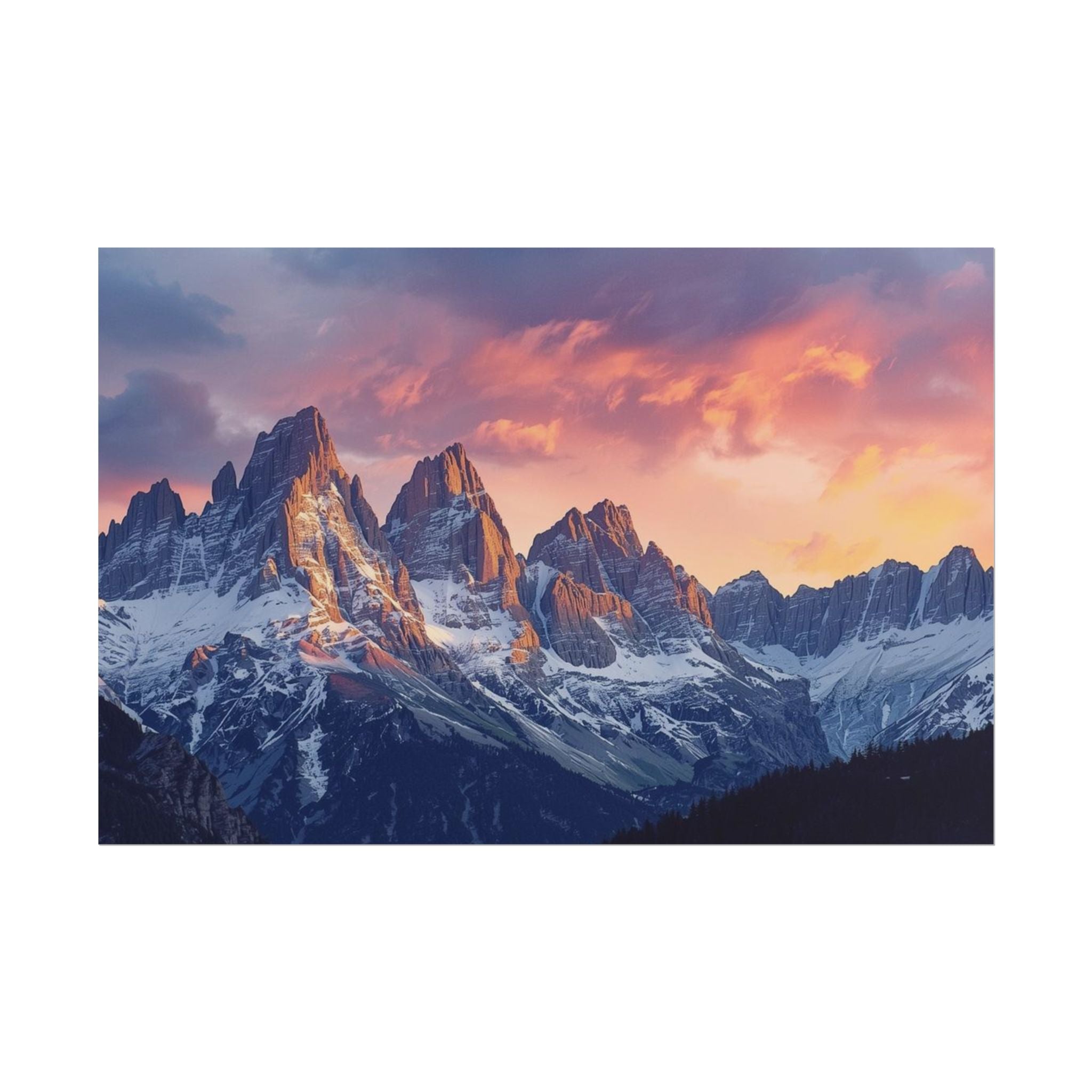Dolomite Mountain Landscape Rolled Poster, Wall Art Print, Home Decor, Nature Artwork, Gift for Nature Lovers - Rosetta Creative Boutique